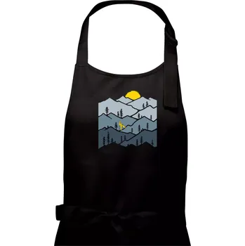 Kuchyňská zástěra Nordic walking hory - Pánská zástěra na vaření - Univerzální velikost ( Černá )