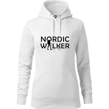 Dámská mikina Nordic walker - žena - Mikina dámská Cape s kapucí - XL ( Bílá )