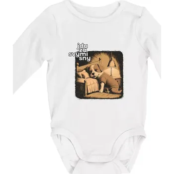 Jdu za svými sny - Body kojenecké s dlouhým rukávem - Dlouhý r. 3-6 měs ( Bílá )