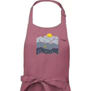 Kuchyňská zástěra Nordic walking hory - Dámská zástěra na vaření - Univerzální velikost ( Starorůžová )