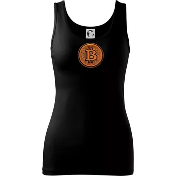 Dámské tričko Logo bitcoin ve vyšívaném stylu - Dámské tílko - XS ( Černá )