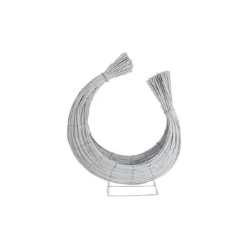 Dekorativní bílý proutěný půlměsíc 42 x 52 cm