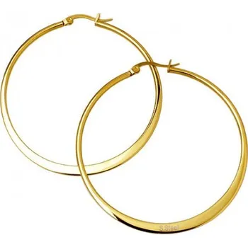 Náušnice Ewena Náušnice ocelové kruhy 6,5 cm Gold + dárkové balení