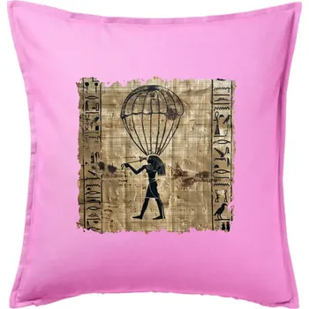Polštář Egyptské hieroglyfy parašutista - Polštář 50x50 - 50x50 - Pouze potah ( Růžová )