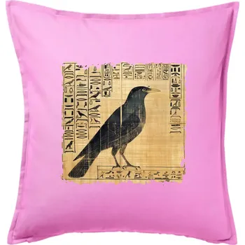 Polštář Egyptské hieroglyfy pták - Polštář 50x50 - 50x50 - Pouze potah ( Růžová )