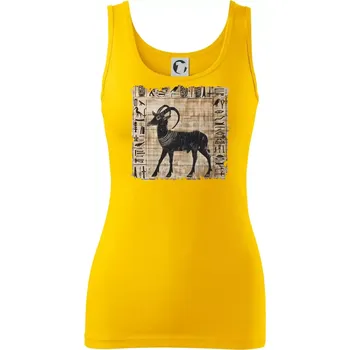 Dámské oblečení Egyptské hieroglyfy koza - Dámské tílko - L ( Žlutá )