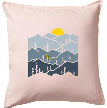 Polštář Nordic walking hory - Polštář 50x50 - 50x50 - Pouze potah ( Světle růžová )