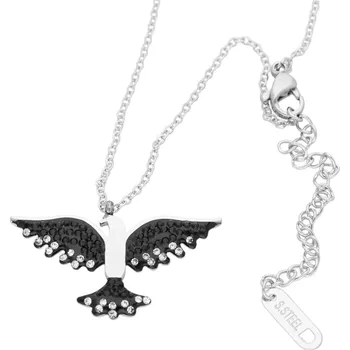 Šperk Ewena Dámský náhrdelník holubice černá + dárkové balení