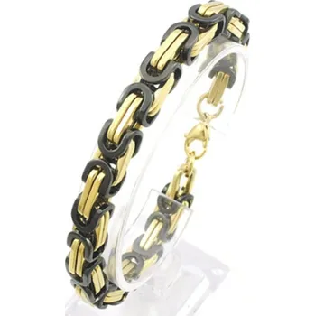 Náramek Ewena Náramek královský vzor z chirurgické oceli 316L černo zlatý průměr, šířka mm: 4,5 + dárkové balení