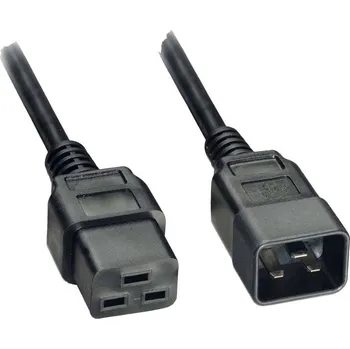Elektrická zásuvka Akyga napájecí kabel [1x IEC C19 zásuvka 16 A - 1x IEC zástrčka C20 16 A] 1.80 m černá