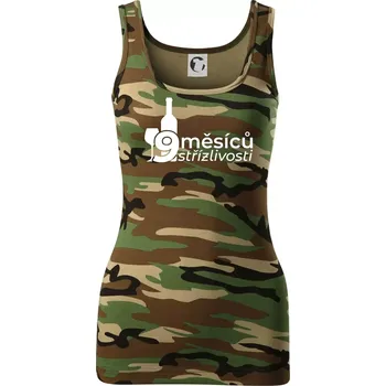 Dámské tričko 9 měsíců střízlivosti - Dámské Maskáčové tílko - XS ( Hnědý maskáč )