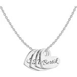 Šperky4U Personalizovaný ocelový náhrdelník se srdíčky - OPD1001-4