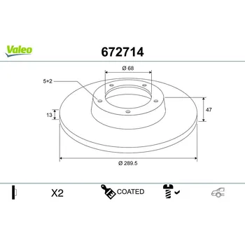Brzdový kotouč Brzdový kotouč VALEO 672714