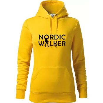 Dámská mikina Nordic walker - žena - Mikina dámská Cape s kapucí - S ( Žlutá )