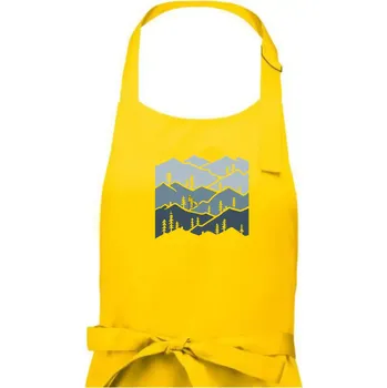 Kuchyňská zástěra Nordic walking hory - Dámská zástěra na vaření - Univerzální velikost ( Žlutá )