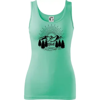 Dámské tričko Hory a les - Dámské tílko - M ( Mátová )