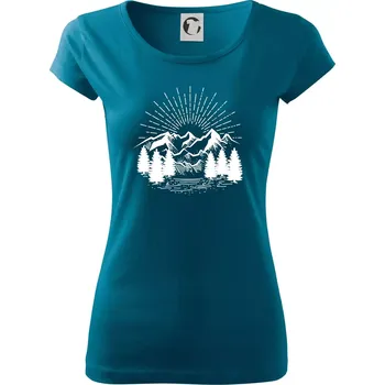 Dámské oblečení Hory a les - Dámské triko Pure - XL ( Petrolejová )