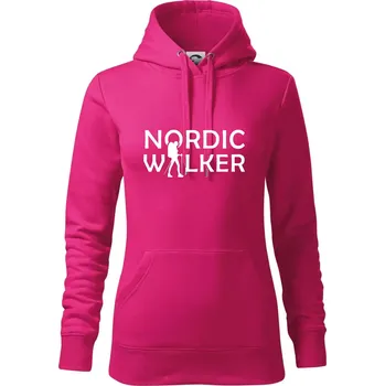 Dámská mikina Nordic walker - žena - Mikina dámská Cape s kapucí - S ( Purpurová )