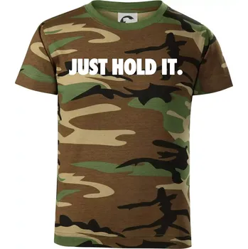 Chlapecké tričko Just hold it - Dětské maskáčové triko - 146 cm/10 let ( Hnědý maskáč )