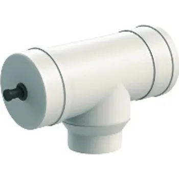 Kouřovod Revizní T-kus s měřícím otvorem (redukovaný) 80/125 Almeva LIK DN 80/130, černá