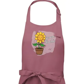 Kuchyňská zástěra Jenom kvetu - Dámská zástěra na vaření - Univerzální velikost ( Starorůžová )