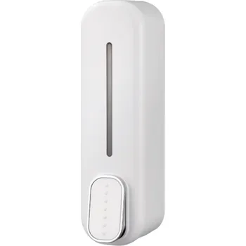 Dávkovač mýdla Nástěnný dávkovač mýdla a sprchového gelu 420 ml Koupelnový zásobník na prací prostředek 5×8×28 cm Pumpička na tekutinu Montáž bez vrtání bílá