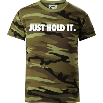 Chlapecké tričko Just hold it - Dětské maskáčové triko - 122 cm/6 let ( Zelený maskáč )