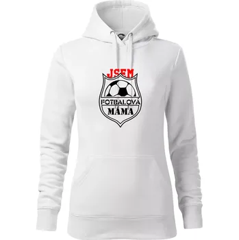 Dámská mikina Jsem Fotbalová máma - Mikina dámská Cape s kapucí - S ( Bílá )