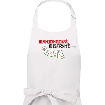 Kuchyňská zástěra Mahjongová mistryně - Dámská zástěra na vaření - Univerzální velikost ( Bílá )