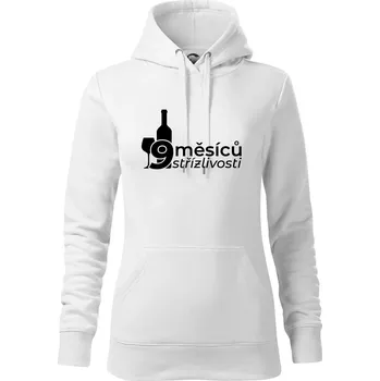 Dámská mikina 9 měsíců střízlivosti - Mikina dámská Cape s kapucí - XL ( Bílá )