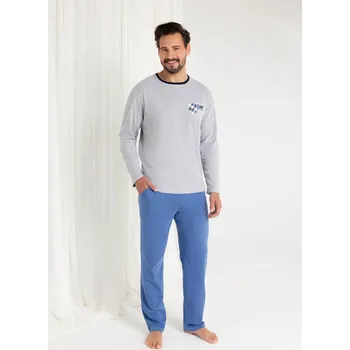 Pánská móda PÁNSKÉ PYŽAMO 484 BIG J/25 bledá melanž 2XL