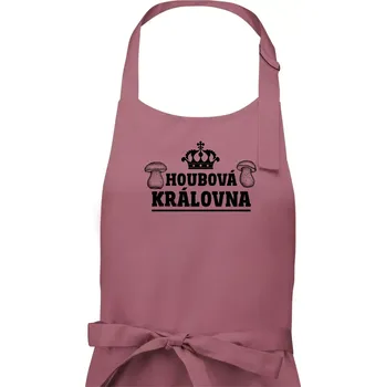 Kuchyňská zástěra Houbová královna - Dámská zástěra na vaření - Univerzální velikost ( Starorůžová )