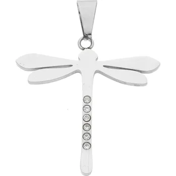 Přívěsek Ewena Stříbrný přívěsek vážka se zirkony z chirurgické oceli + dárkové balení