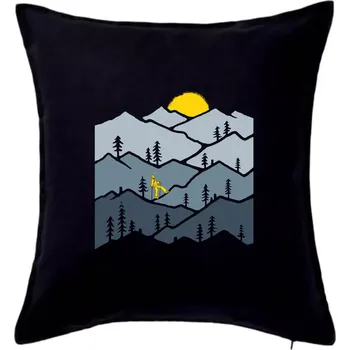 Polštář Nordic walking hory - Polštář 50x50 - 50x50 - Pouze potah ( Černá )