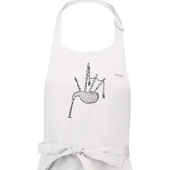 Kuchyňská zástěra Skotské dudy - Pánská zástěra na vaření - Univerzální velikost ( Bílá )