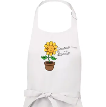 Kuchyňská zástěra Jenom kvetu - Dámská zástěra na vaření - Univerzální velikost ( Bílá )