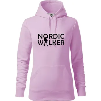 Dámská mikina Nordic walker - žena - Mikina dámská Cape s kapucí - XS ( Orchid )