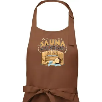 Kuchyňská zástěra Sauna mode activated - Pánská zástěra na vaření - Univerzální velikost ( Kakaová )