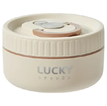 Termo box na oběd pro děti 400 ml 11,5x6,5 cm Izolovaná nádoba z nerezové oceli Nepropustný Mikrovlnný Ekologický Přenosný obědový box béžová