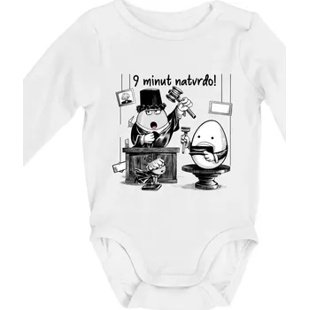 9 minut natvrdo - Body kojenecké s dlouhým rukávem - Dlouhý r. 3-6 měs ( Bílá )