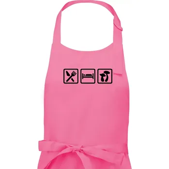 Kuchyňská zástěra Eat Sleep Houbaření - Pánská zástěra na vaření - Univerzální velikost ( Růžová )