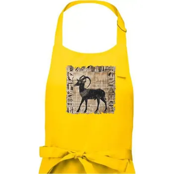 Kuchyňská zástěra Egyptské hieroglyfy koza - Pánská zástěra na vaření - Univerzální velikost ( Žlutá )