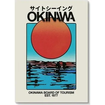 Obraz Plakát Okinawa Západ slunce 40x60 cm Retro cestovní styl Japonské umění na plátně Vintage dekorace do bytu nebo kanceláře Bez rámu