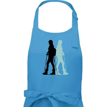Kuchyňská zástěra Nordic walking figury - žena - Pánská zástěra na vaření - Univerzální velikost ( Světlý tyrkys )
