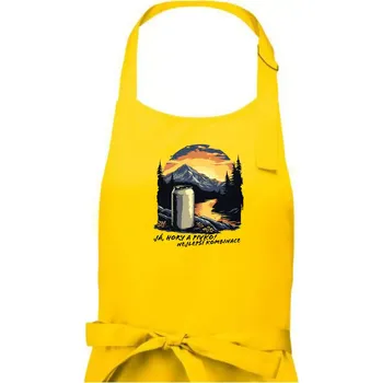 Kuchyňská zástěra Já hory a pivko nejlepší kombinace - Dámská zástěra na vaření - Univerzální velikost ( Žlutá )