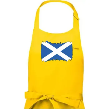 Kuchyňská zástěra Skotská vlajka - Dámská zástěra na vaření - Univerzální velikost ( Žlutá )