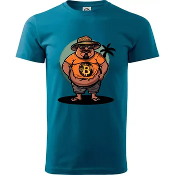 Hodler v důchodu - Klasické pánské triko vyšší gramáže - XS ( Petrolejová )