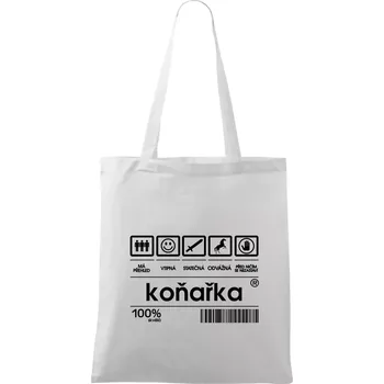 Čárový kód - Koňařka - Taška bavlněná - 42 x 38 cm ( Bílá )
