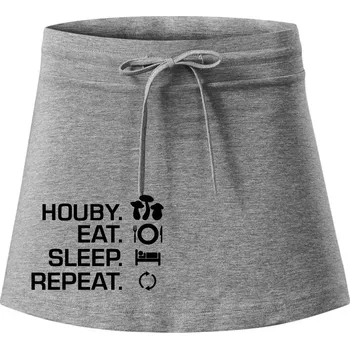 Dámská sukně Houby Eat Sleep Repeat - Sportovní sukně - two in one - XL ( Tmavě šedý melír )
