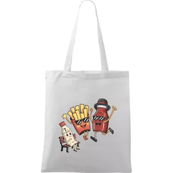 Souboj o hranolky kečup tatarka - Taška bavlněná - 42 x 38 cm ( Bílá )